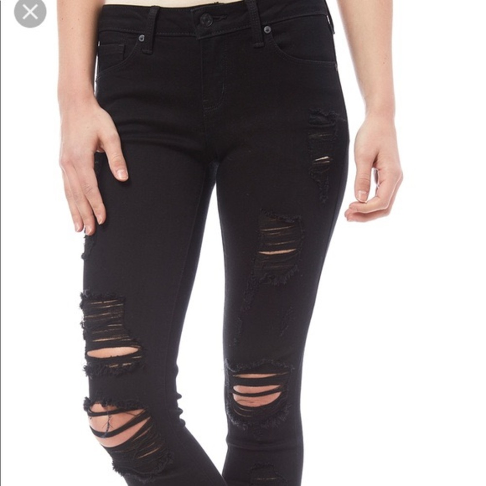Just Black ‘Destroyed Skinny’ sexy jet black jeans